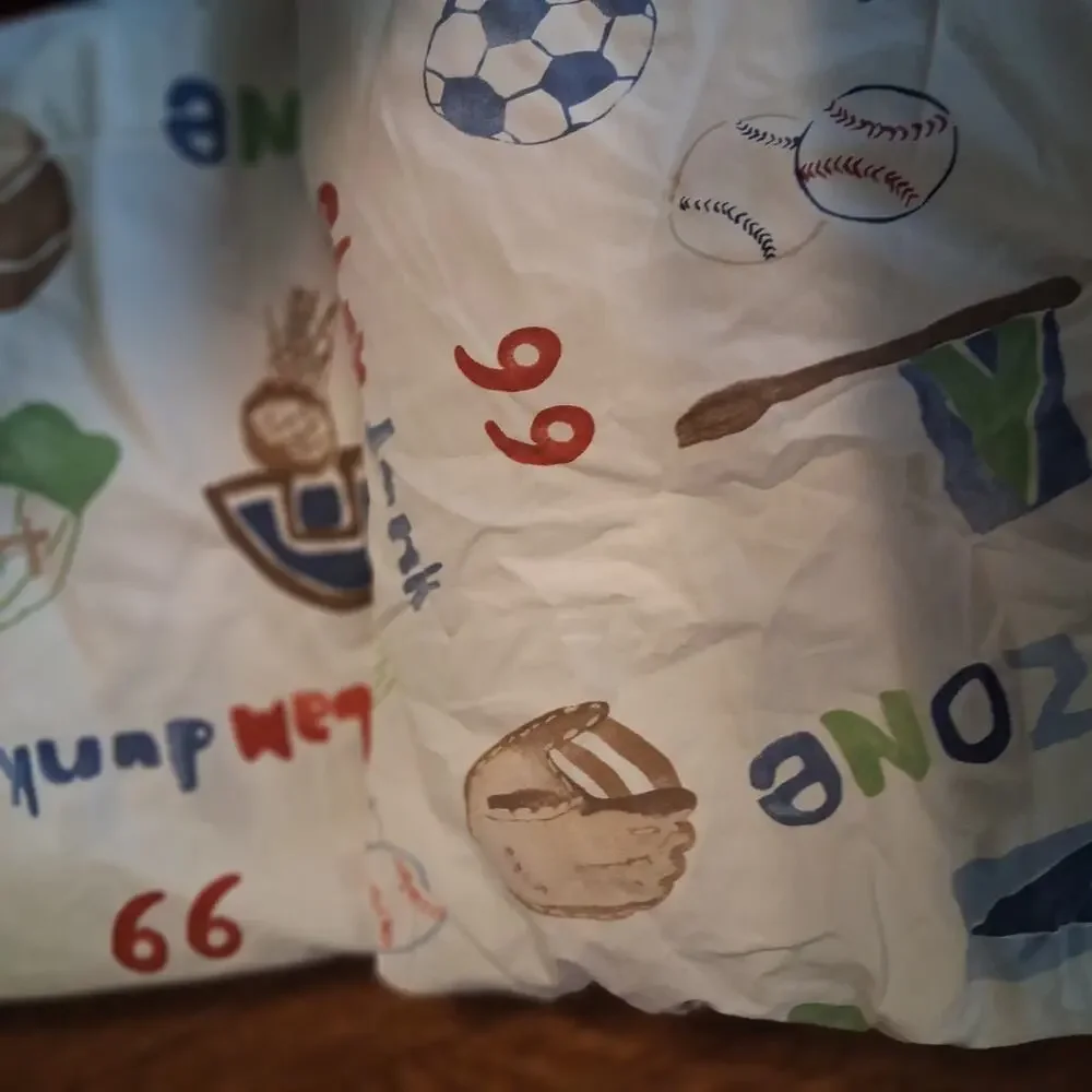 Pottery Barn Kids sheet set twin fitted flat NO CASES sports soccer baseball